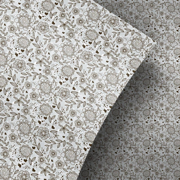 Möbelfolie, Dekofolie - abwischbar - Black and white Flowers - WA155324