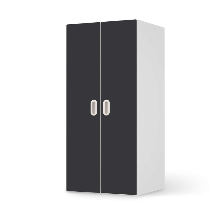 Möbelfolie IKEA Stuva / Fritids Schrank - 2 grosse Türen - Grau Dark - CR117834