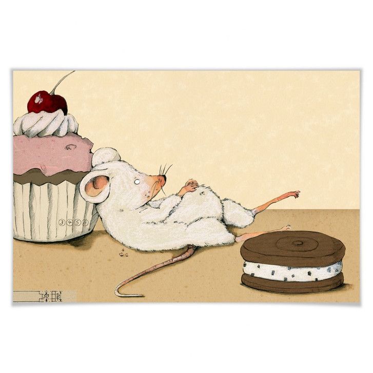Poster Loske - Maus mit Muffin - WA163685