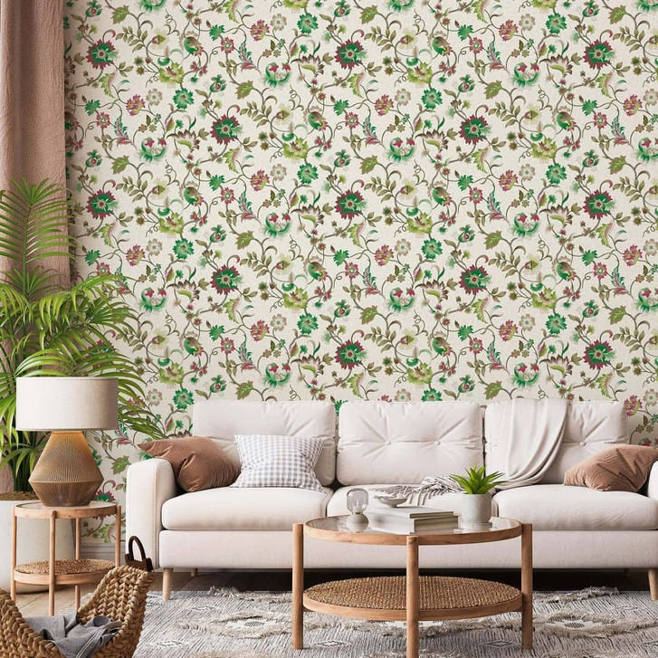 Vliestapete Blumen, Blätter Floral Natur in Grau - WA473223