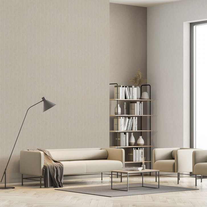 Vliestapete mit feiner Linienoptik grau Streifen - WA450532