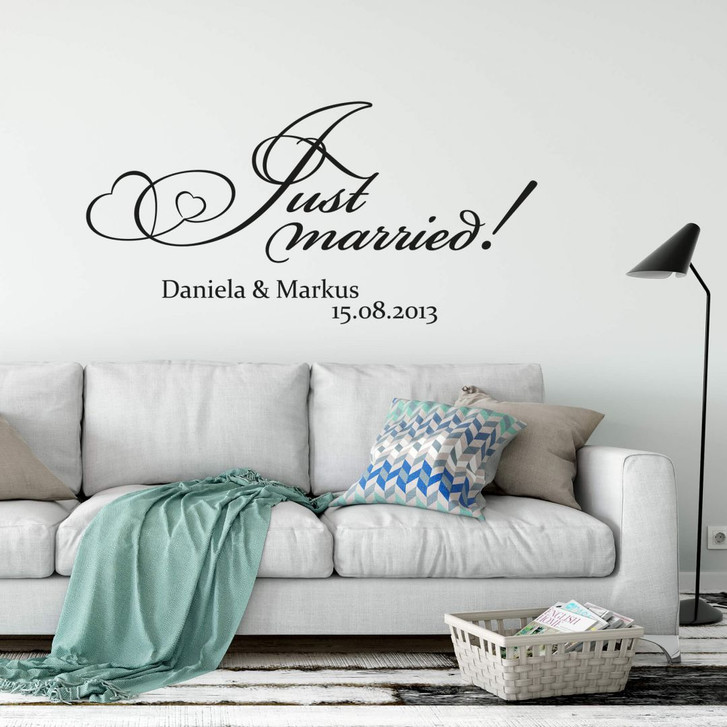 Wandtattoo + Name - Just married! - WA204342