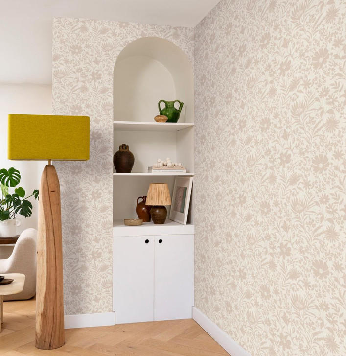 Blumentapete, Vliestapete Paraiso beige - WA428572