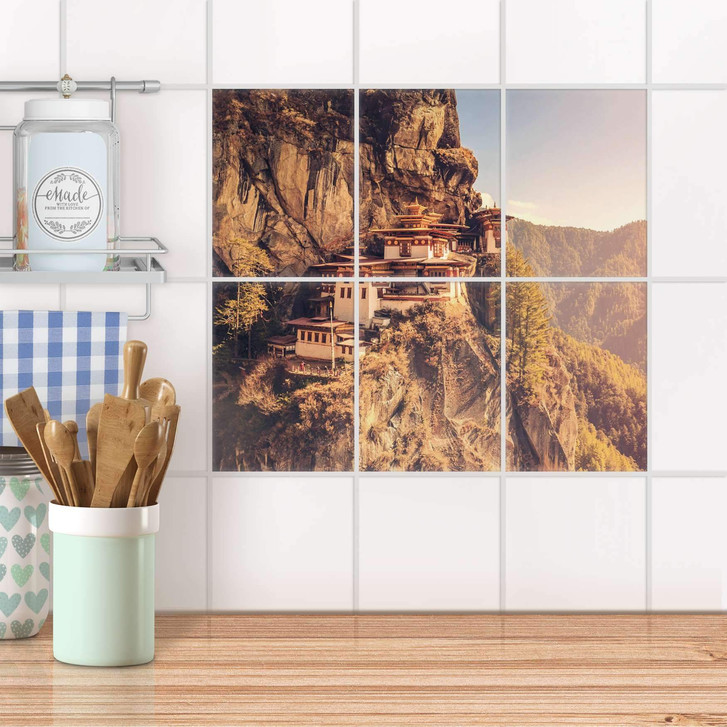 Fliesenaufkleber hoch - Bhutans Paradise - 6er Set - CR100465