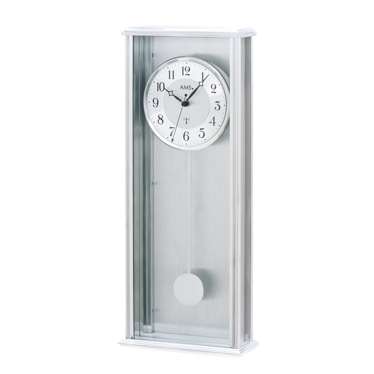 Funkwanduhr Pendeluhr Metallgehäuse Aluminium - UG100737