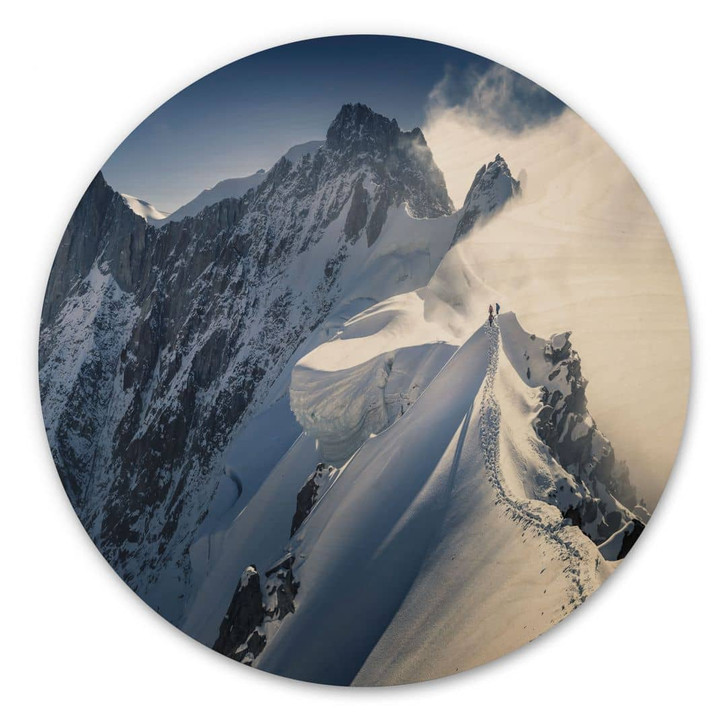 Holzbild Gipfel des Mont Blanc - Nienartowicz - Rund - WA495273