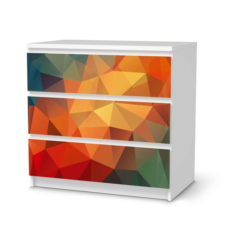 Klebefolie IKEA Malm Kommode 3 Schubladen - Polygon - CR109851