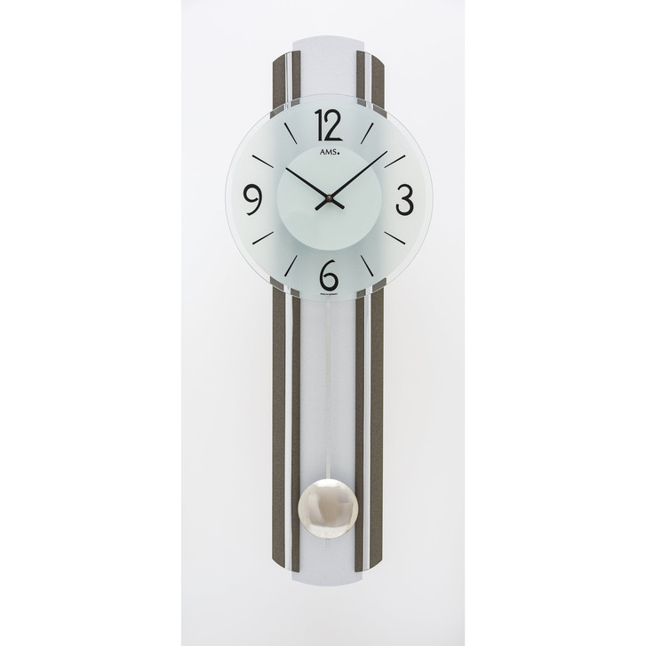 Pendelwanduhr Holzgehäuse Anthrazit/Silber - UG100808