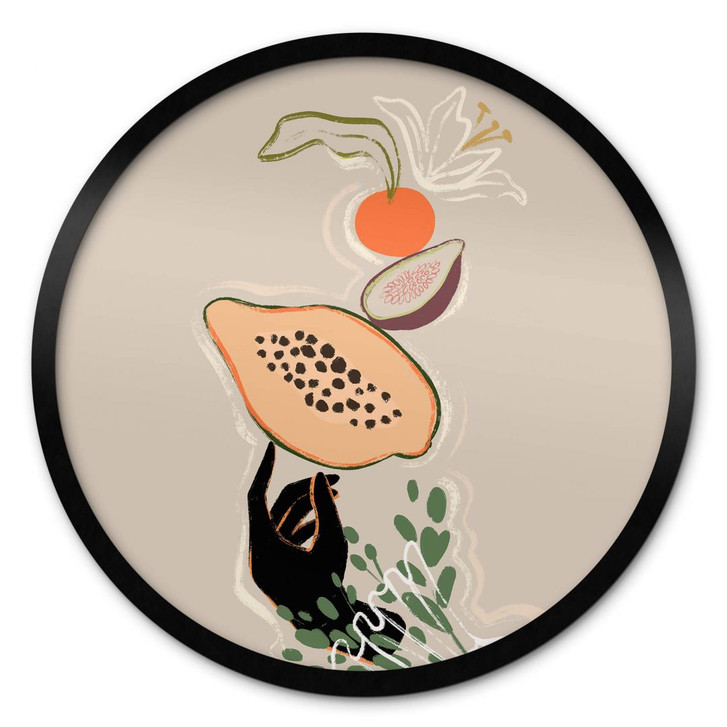 Poster Arty Guava - Papaya Balance - Rund - WA406712