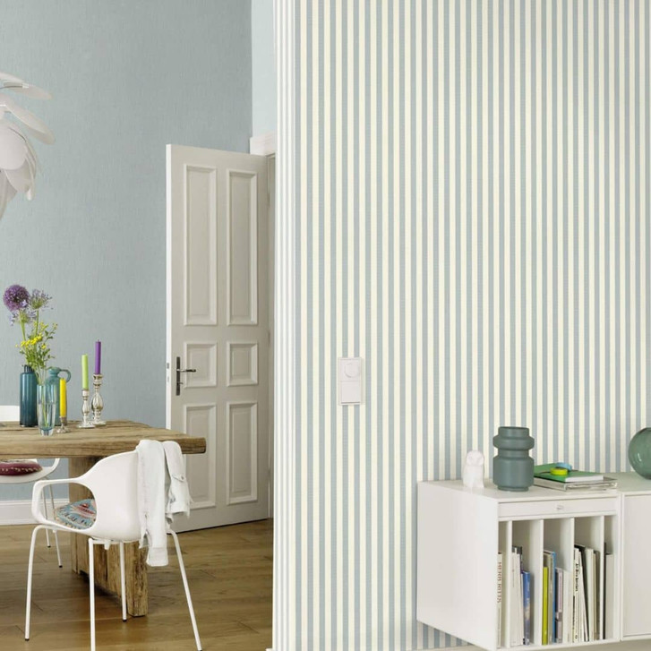 Rasch Vliestapete, Streifentapete Trianon XIII eisblau - WA339353