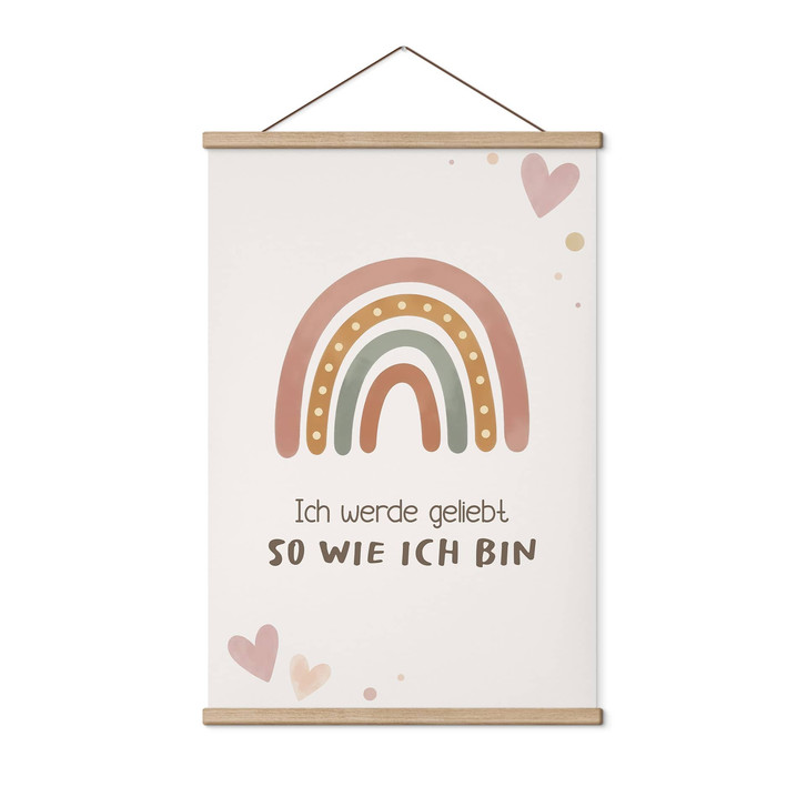 Stoffbild mit Boho-Regenbogen - Glaubenssatz 
