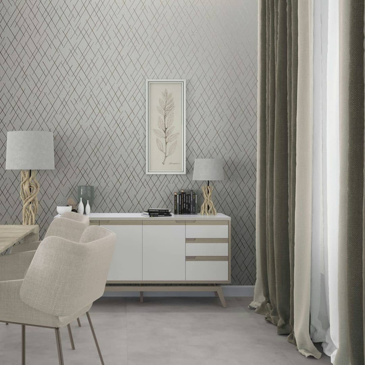 Vliestapete mit geometrischen Rauten beige Grafisch - WA446377
