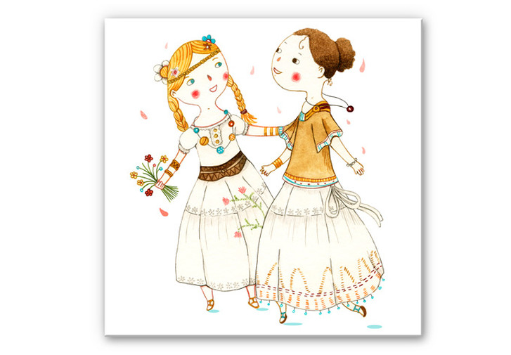 Wandbild Loske - Hippie Mädchen - WA194017