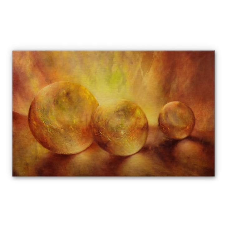 Alu-Dibond mit Goldeffekt Schmucker - Goldene Murmeln - WA261583