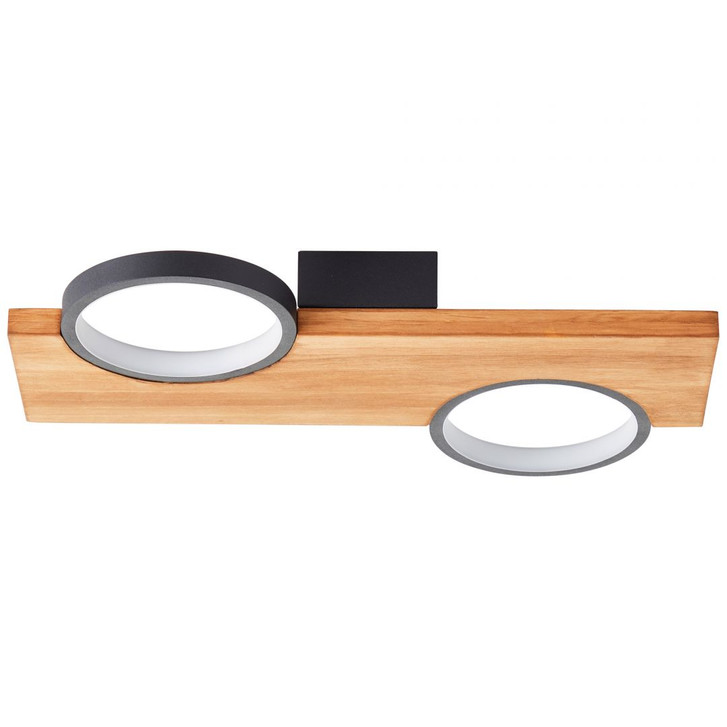 Deckenleuchte Elena, braun, 40 x 25 cm, Holz LED-Deckenleuchte, dimmbar - WA438589