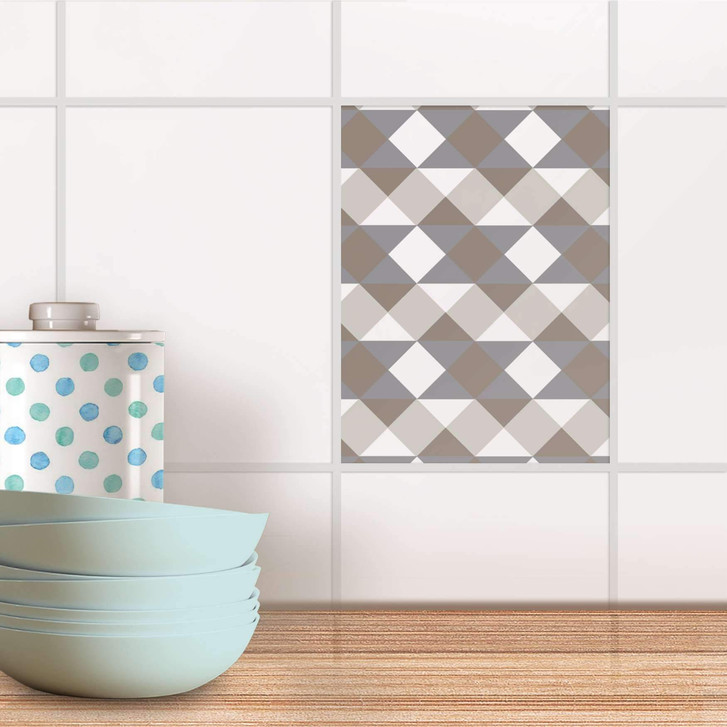 Fliesensticker - Triangle Pattern - Grau - CR105107