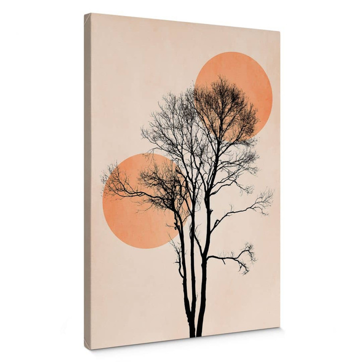 Leinwandbild Sonne und Mond in Orange - Kubistika - WA404983