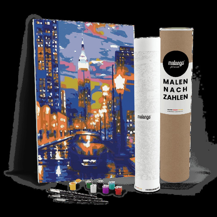 Malen nach Zahlen Leinwandbild - Empire State Building bei Dämmerung - WA447860