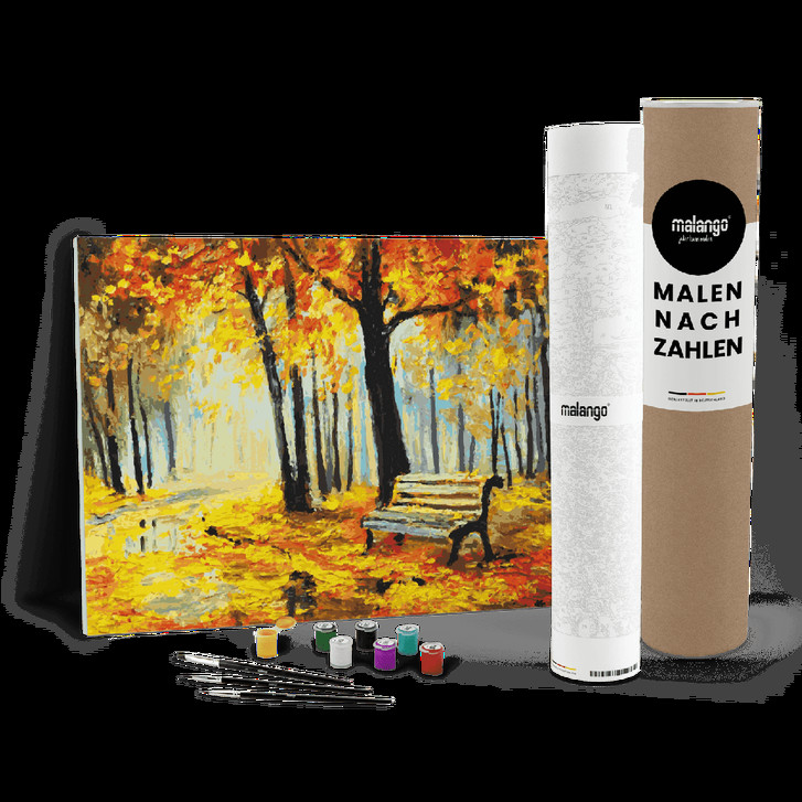 Malen nach Zahlen Leinwandbild - Landschaft Herbst im Park - WA446928