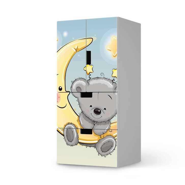 Möbelfolie IKEA Stuva / Malad - 2 Schubladen und 2 kleine Türen - Teddy und Mond - CR117137
