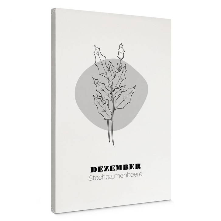 Personalisierbares Leinwandbild Monatsblume Dezember - WA486818