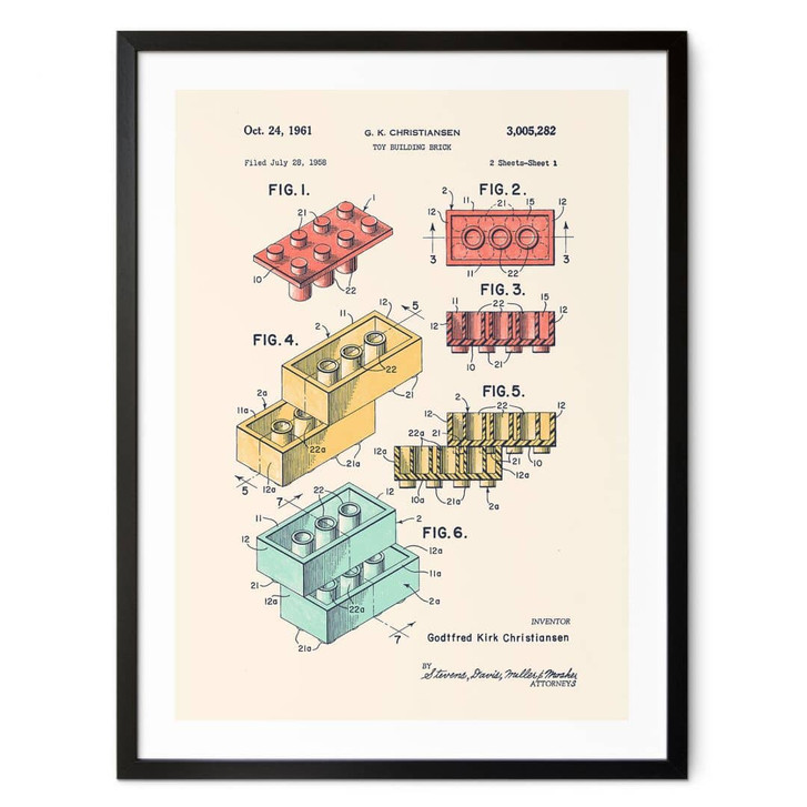 Poster Konstruktion von Spielsteinen - Bodart - WA406444