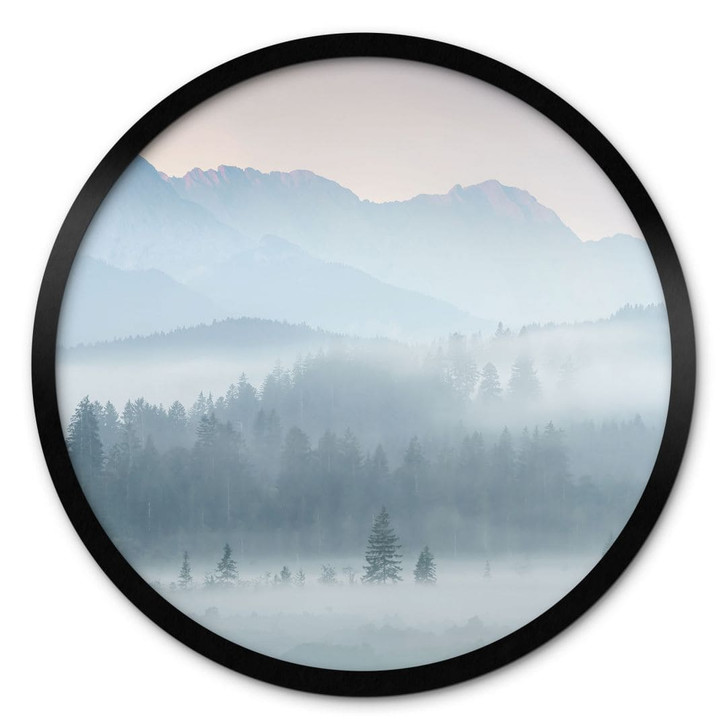 Poster Neblige Waldlandschaft im Herbst - Eisenmann - Rund - WA447998