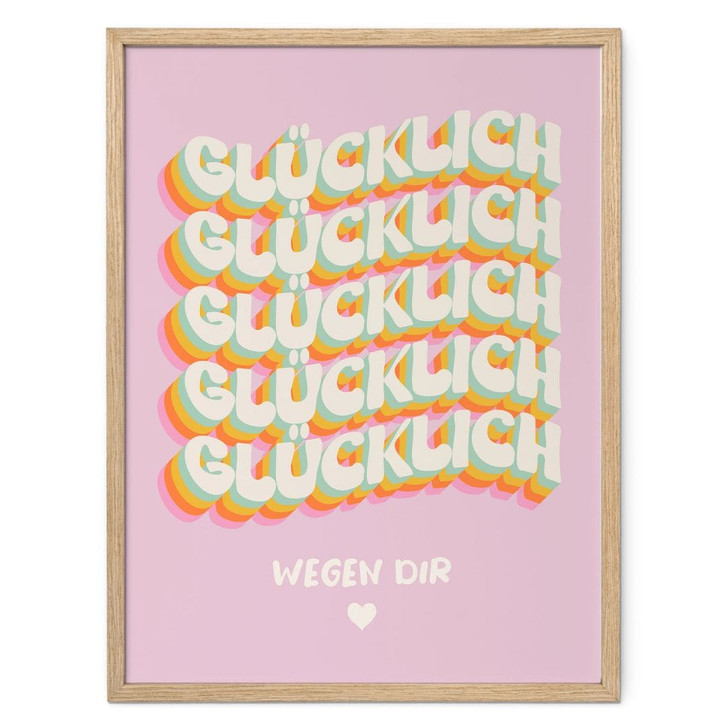 Spruch Poster Glücklich wegen dir - WA498890