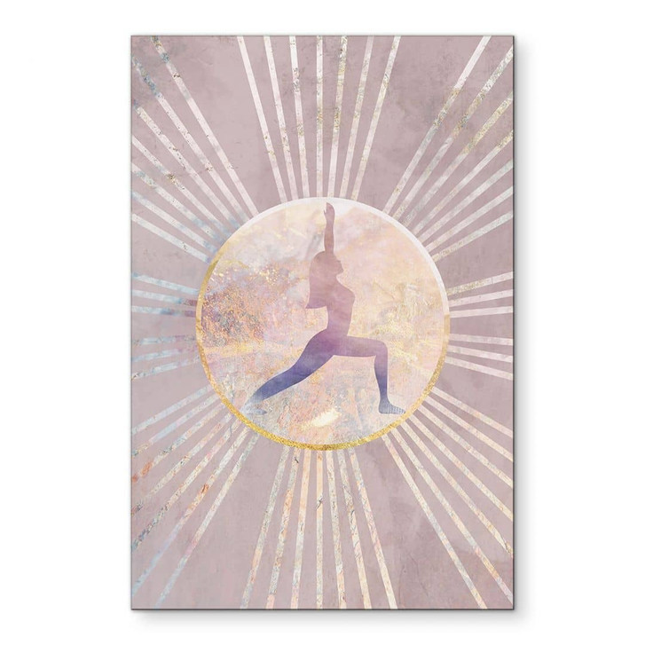 Wandbild Yoga Sonnengruss rosa - Manovski - Alu-Dibond - WA464376