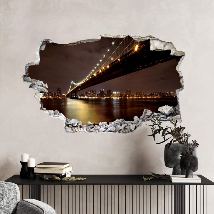 3D Wandtattoo Manhattan Bridge at Night - WA100365