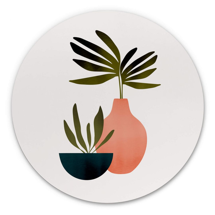 Alu-Dibond Wandbild Kubistika - Skandinavisches Stillleben - Rund - WA352291