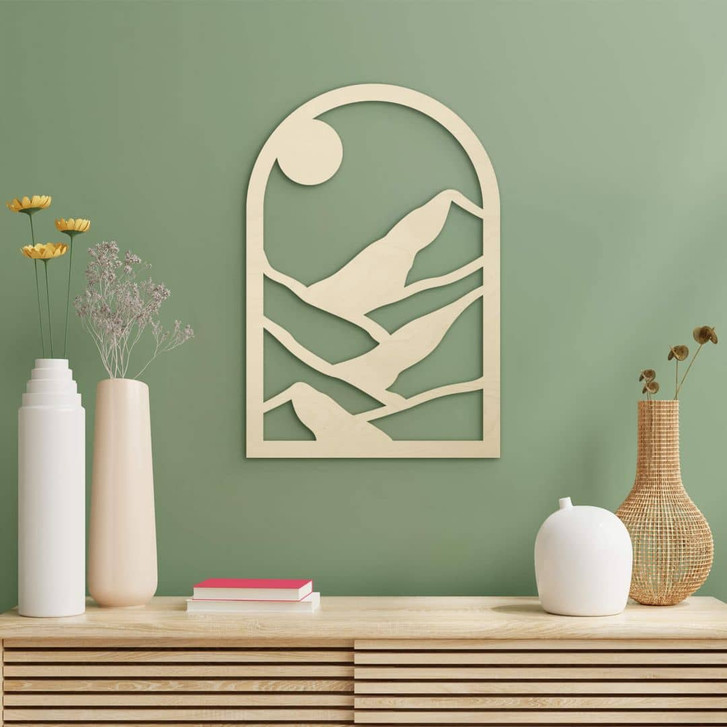 Holzdeko Pappel - Berge im Fenster - WA354073