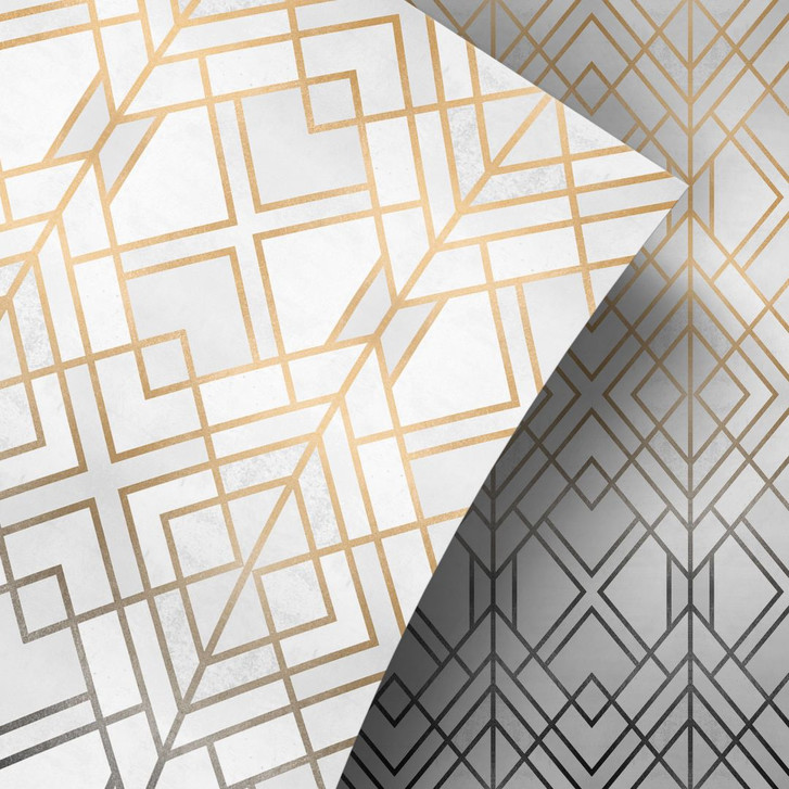 Möbelfolie Hochglanz - Gold und Silber - 100 x 100 cm - RS103375