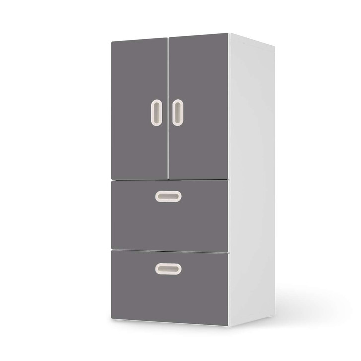 Möbelfolie IKEA Stuva / Fritids - 2 Schubladen und 2 kleine Türen - Grau Light - CR117461
