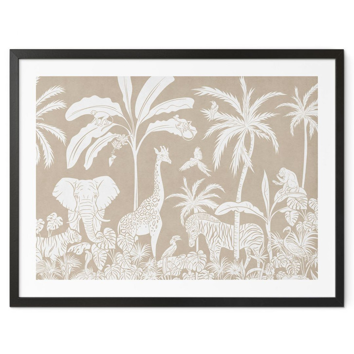 Poster Dschungelträume - Afrikas Tierwelt in Braun - Kikki Belle - WA448120