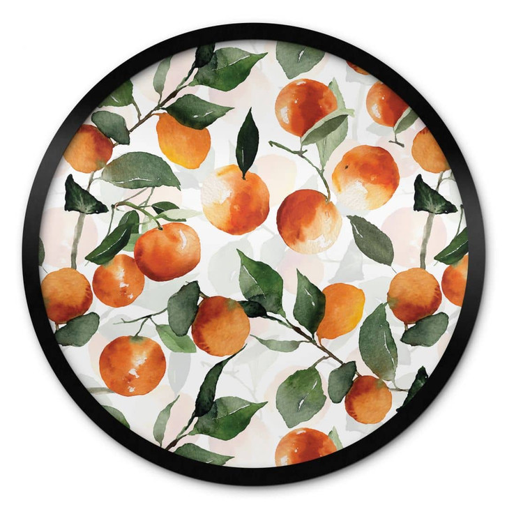Poster Fruchtige Mandarinen - UN Designs - Rund - WA409124