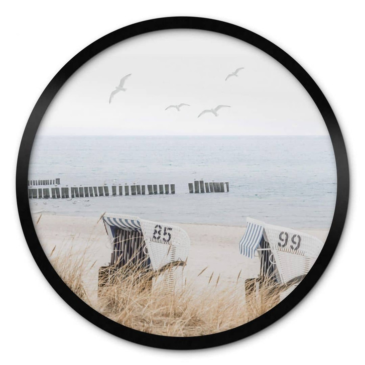 Poster Strand mit Meerblick - Rund - WA380509