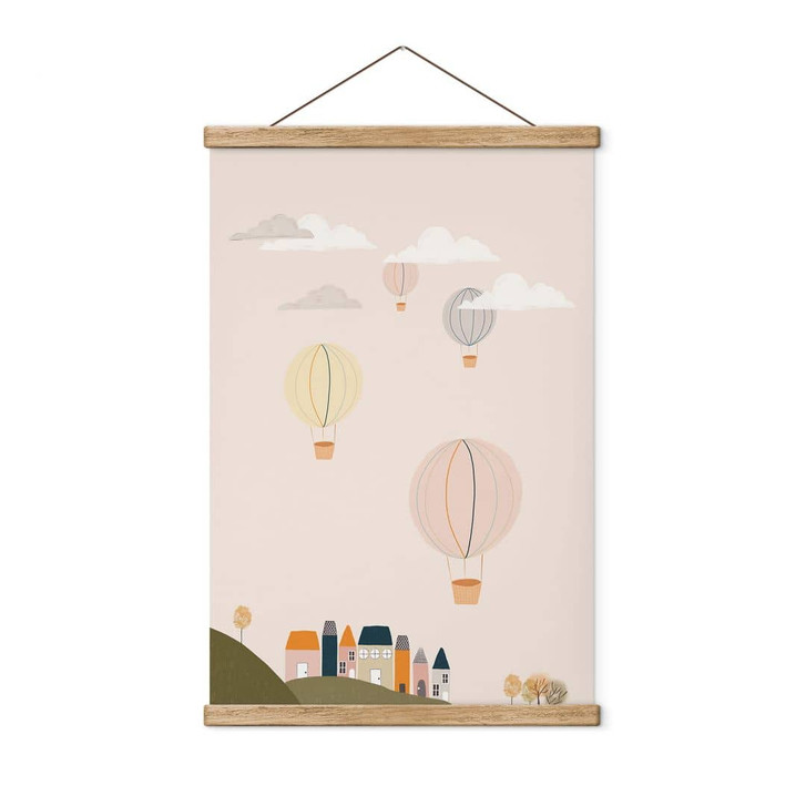 Stoffbild Bunte Heissluftballons am Himmel - Lisboa - WA429299