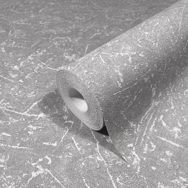 Vliestapete mit textiler Putzoptik grau Struktur - WA444875