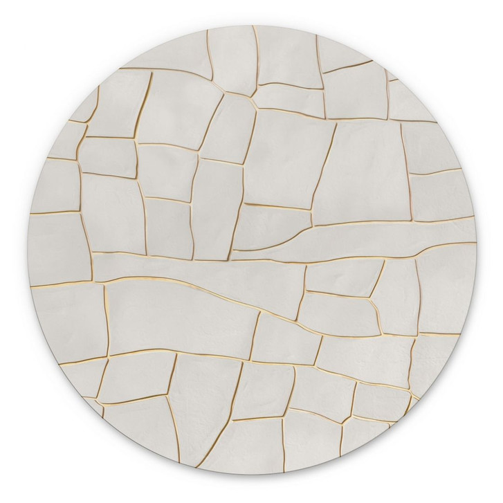 Wandbild Abstraktes Rissmuster in Beige - Alma - Alu-Dibond Rund - WA491452