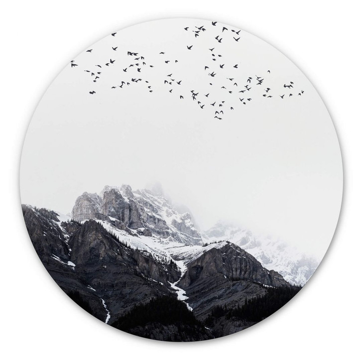 Alu-Dibond Kubistika - Hoch in den Bergen - Rund - WA308338