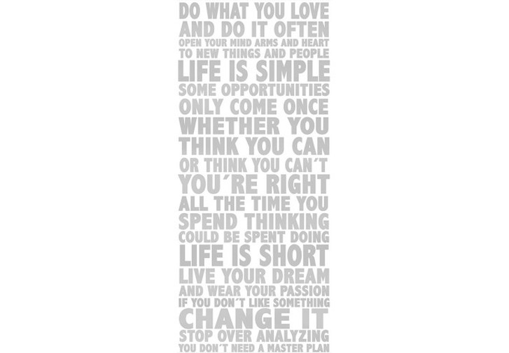 Livingwalls Wandtattoo pop.up Panel mit Schrift selbstklebend grau, metallic, weiss - WA115995