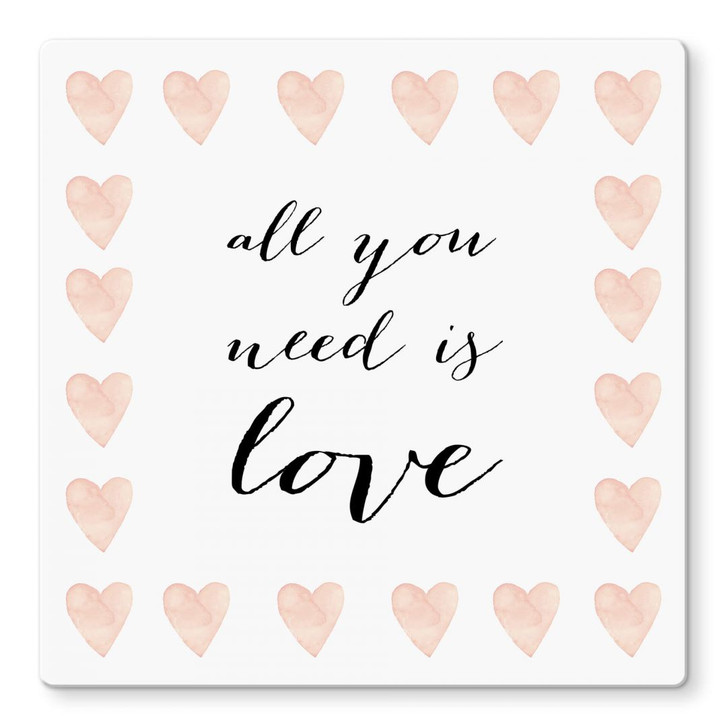 Glasbild Confetti & Cream - All you need is love - WA121964