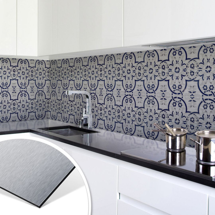 Küchenrückwand - Alu-Dibond-Silber - Holland Kacheln 03 - WA134685