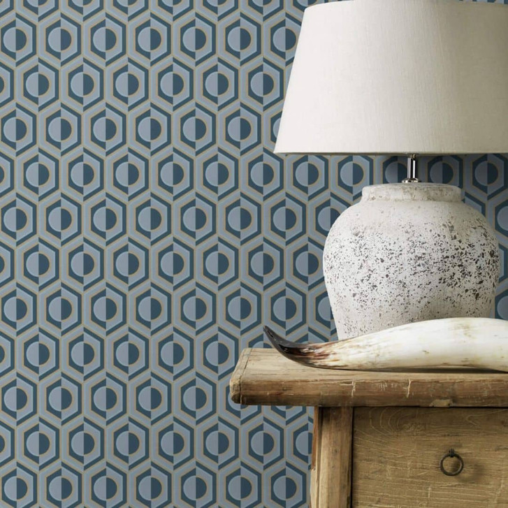 Rasch Vliestapete, Mustertapete Sophia dunkelblau - WA339174