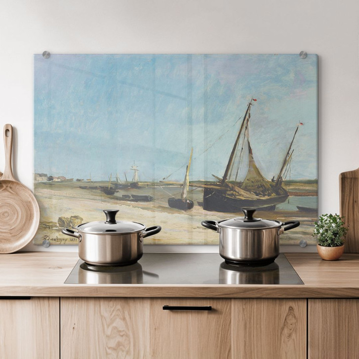 Spritzschutz Daubigny - Boote am Strand von Ètaples - WA259749