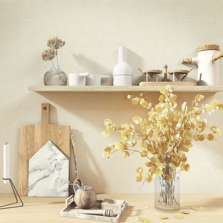 Vliestapete Textil, Struktur Uni Modern matt in Beige - WA508253