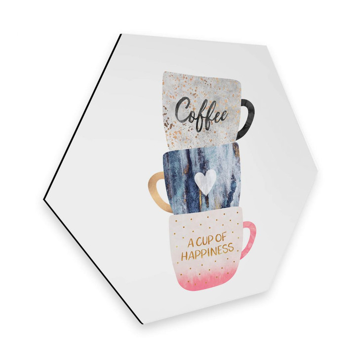Hexagon - Alu-Dibond Fredriksson - A cup of happiness - WA291195
