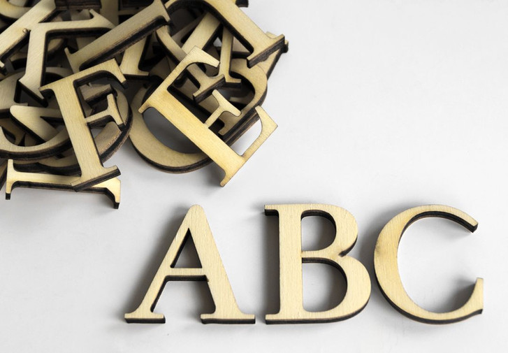 Holzbuchstaben - Alphabet 26 tlg.- Linux Libertine - WA132819