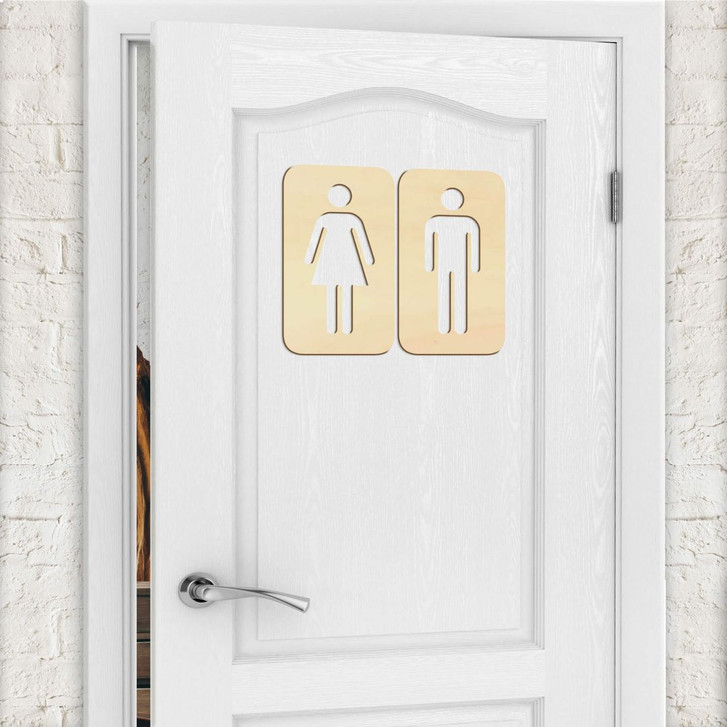 Holzkunst Pappel - Toilettenzeichen 01 - WA233870